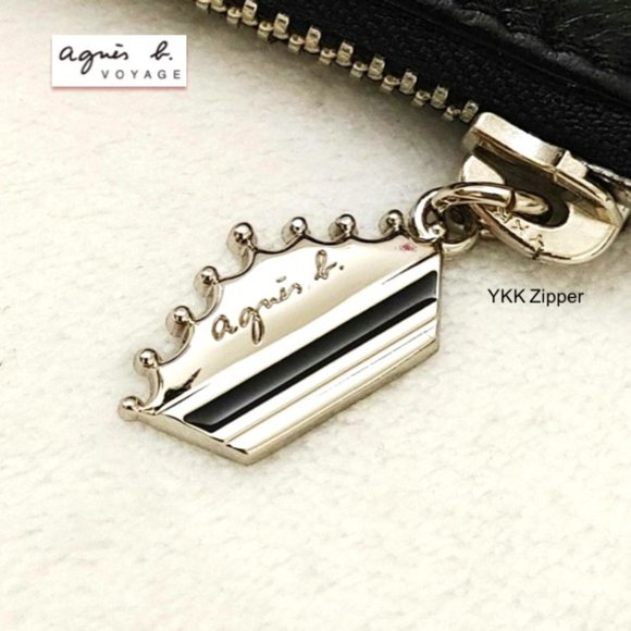 Agnes b. Voyage Black Genuine Leather Mini Clutch Purse Red Silver Embroidery - Picture 6 of 10